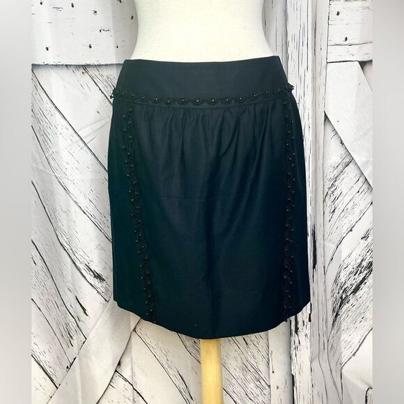 Anthropologie Leifsdottir Black Mini Skirt 10 - Picture 2 of 8